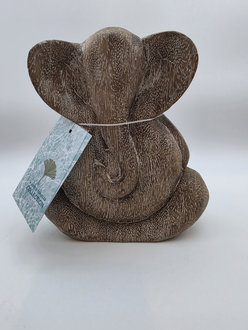 World Traveler Handcrafted Brown Elephant Figurine Decorative Sculpture
